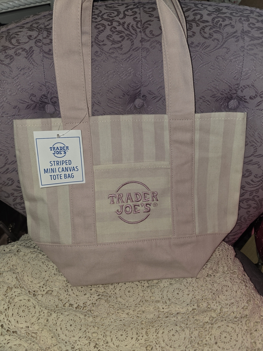 LIMITED Edition Sold Out TraderJoes Pink Striped Tote